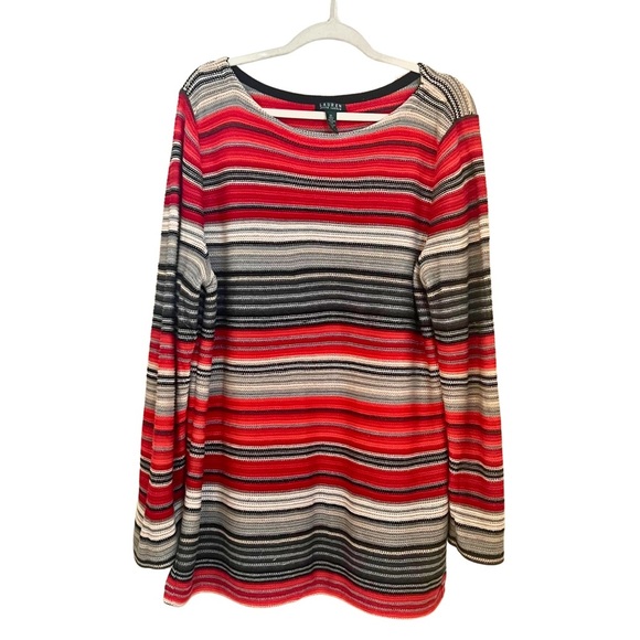 Lauren Ralph Lauren Striped Preppy Coastal Grandma Classic Sweater Size 3X - Picture 1 of 13